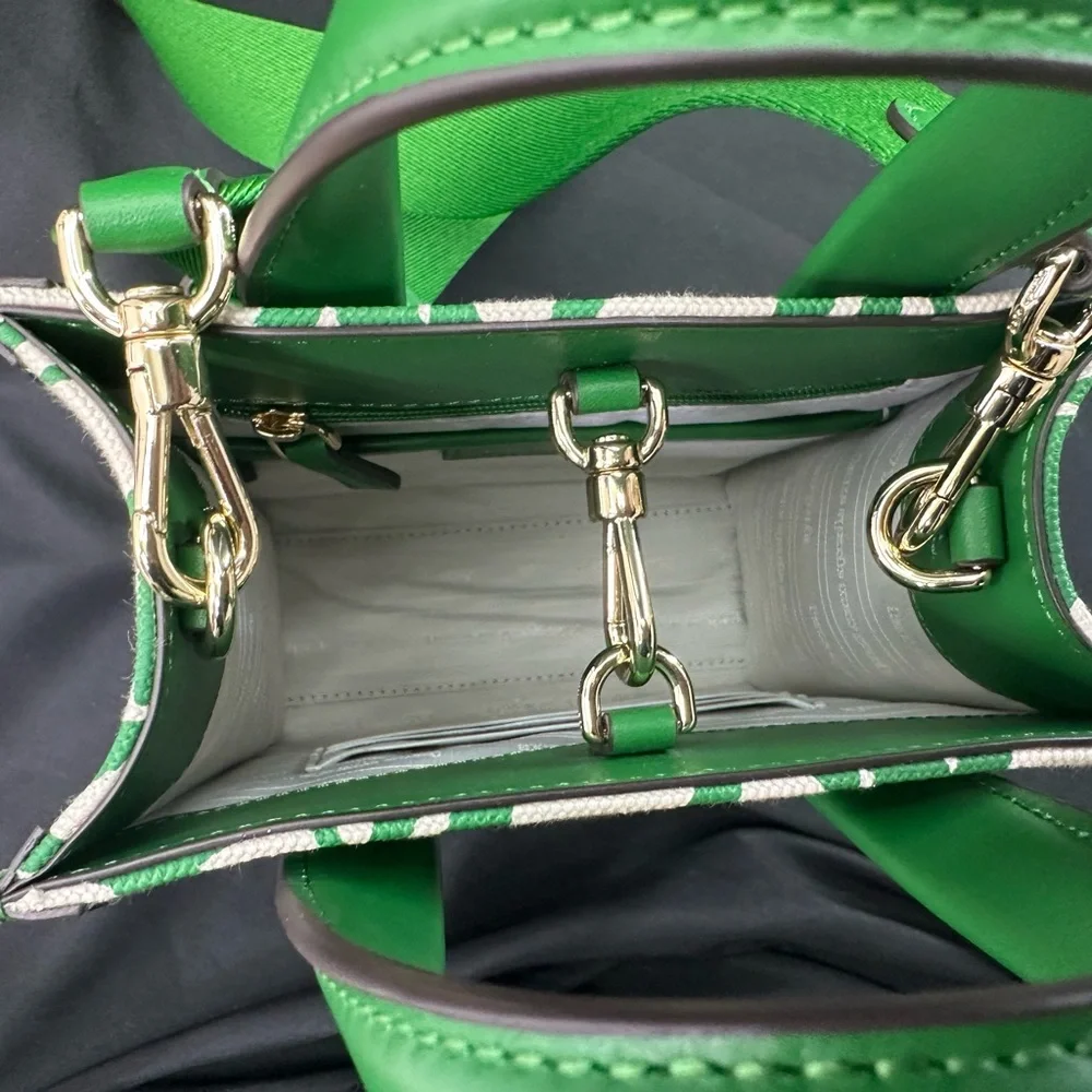 kate spade Green and Cream Mini Crossbody Tote - Picture 7 of 10